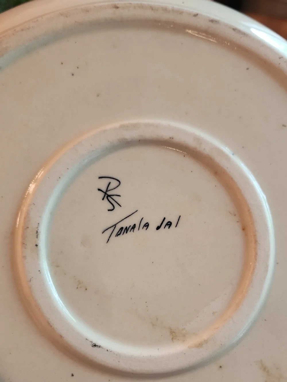 Vintage Hand-Painted Floral Ceramic Plate W/4 Shot Tonala Jalisco Mexico